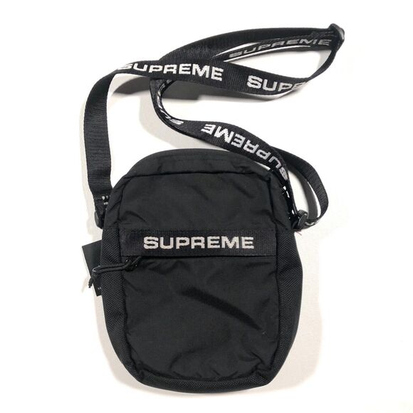 SS20 Supreme Spellout Black Shoulder Bag Adjustable Strap Streetwear
